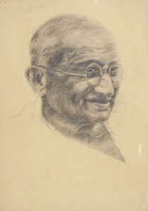 Mahatma Gandhi, SB Pencil on paper