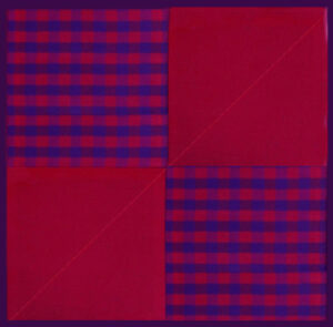 Untitled, SB. 48x48in, Relief with fabric on canvas