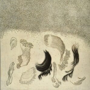 Untitled, SB.6.1984 50x50in, Charcoal on canvas